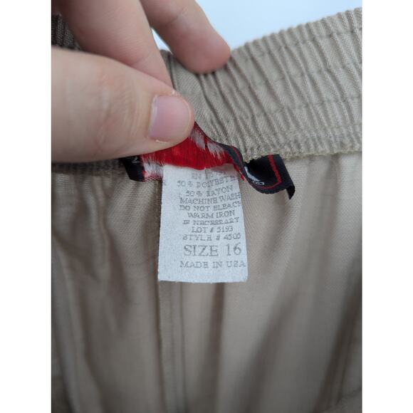 NEW Vintage Beige Jara Front Button Elastic Waist Skirt Size 16 Made in USA NWT - Picture 4 of 5